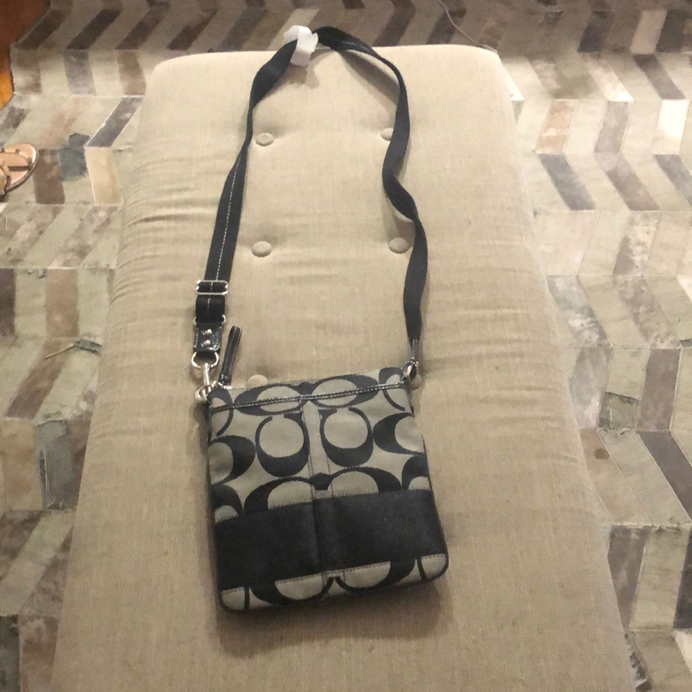 Black and Grey Crossbody Coach bag